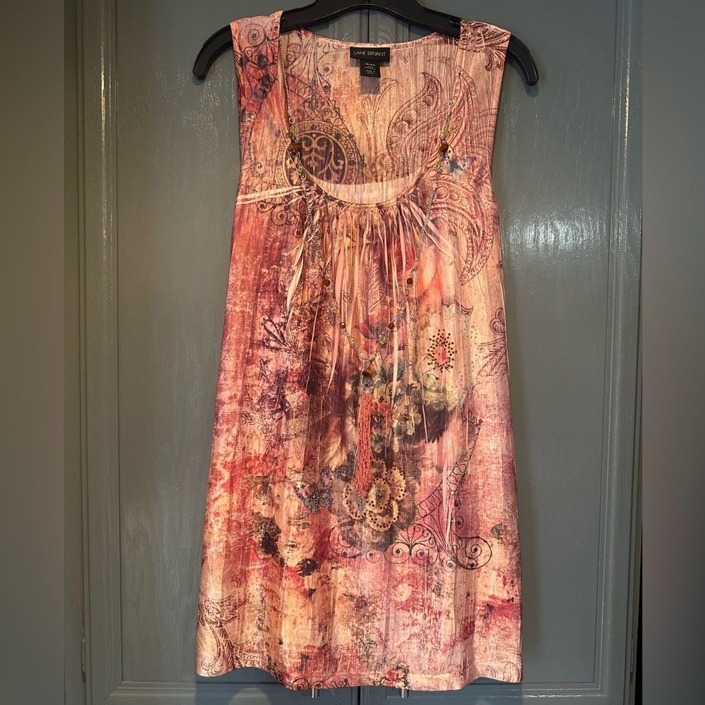 Lane Bryant Blush and Mauve Sleeveless Top